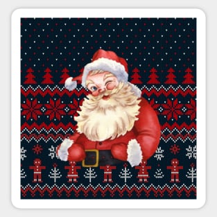 Santa Claus Knitted Ugly Sweater Matching Design Sticker